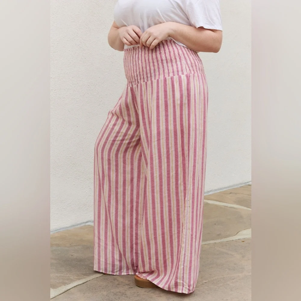 NEW HEYSON Plus Size Wide Leg Striped Palazzo Pants - Picture 2 of 5